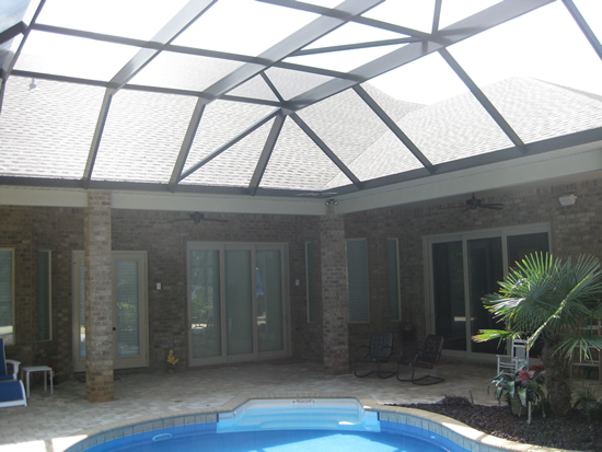 After installation pool screen enclosure